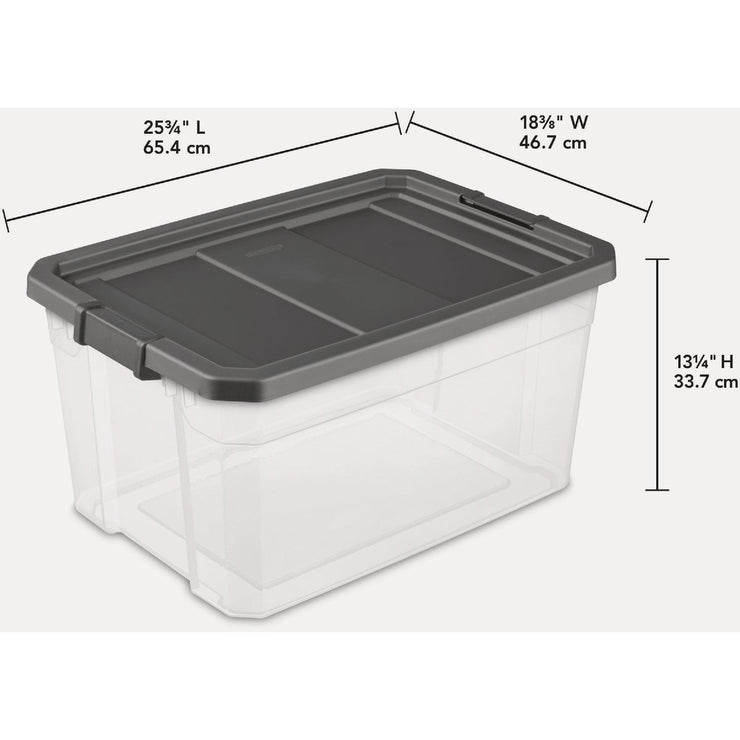 Image of Sterilite 76 Qt./72L Flat Gray Stacker Box