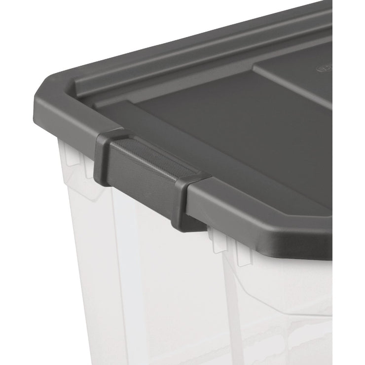 Image of Sterilite 76 Qt./72L Flat Gray Stacker Box