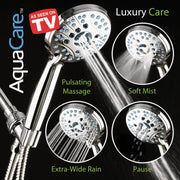 Image of AquaCare Chrome 8-Setting Handheld Shower Head