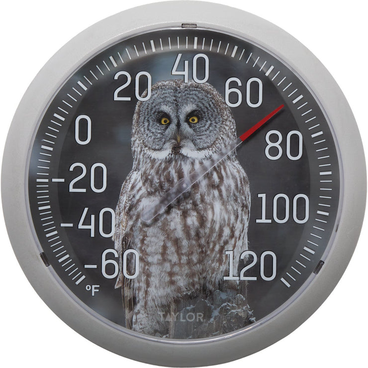 Image of Taylor 13.25 In. Owl Nature Series Round Dial Thermometer