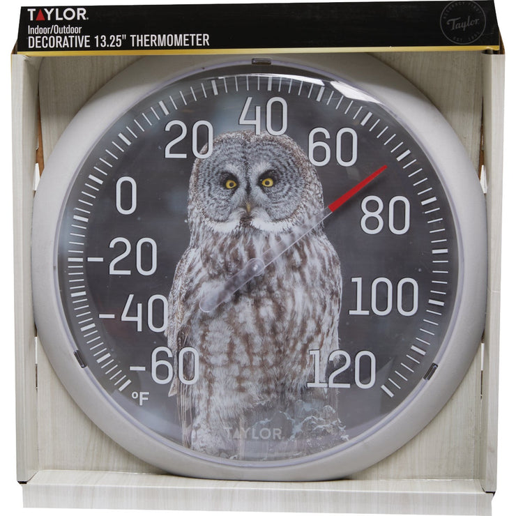 Image of Taylor 13.25 In. Owl Nature Series Round Dial Thermometer
