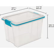Image of Sterilite 20 Qt./19 Ltr. Blue Aquarium Gasket Box