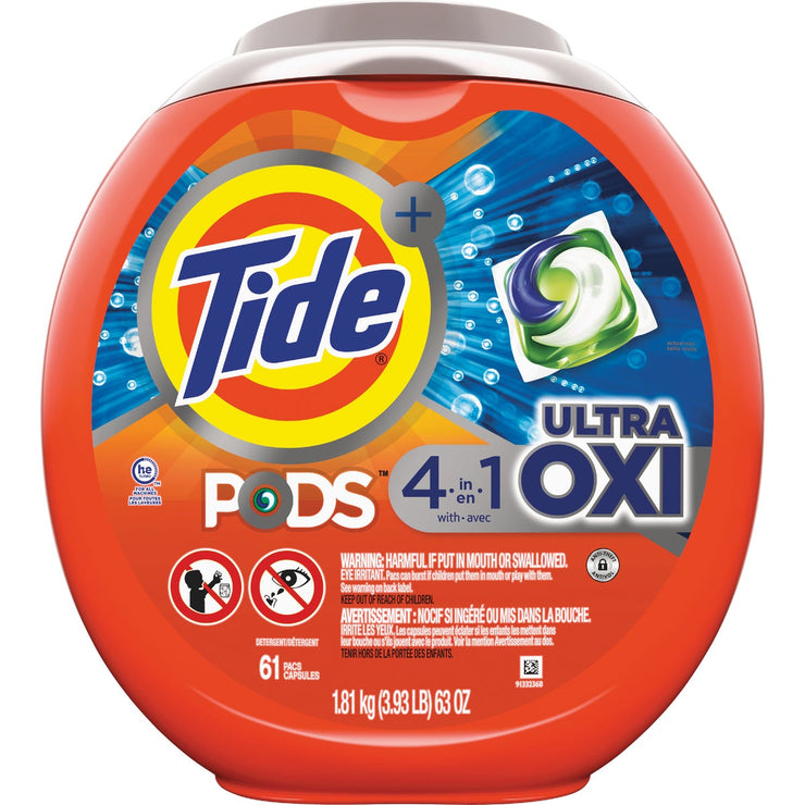 Image of Tide Pods 4-In-1 Ultra Oxy Liquid Laundry Detergent Soap Pacs (61-Count)