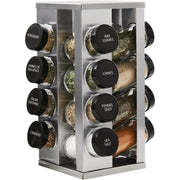 Image of Kamenstein Heritage 16-Jar Stainless Steel Revolving Countertop Spice Rack