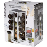 Image of Kamenstein Heritage 16-Jar Stainless Steel Revolving Countertop Spice Rack