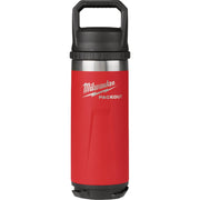 Image of Milwaukee PackOut 18 Oz. Red Insulated Bottle with Chug Lid
