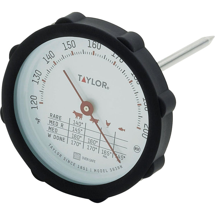 Image of Taylor Black Rim Silicone Bumper Dial Meat Thermometer