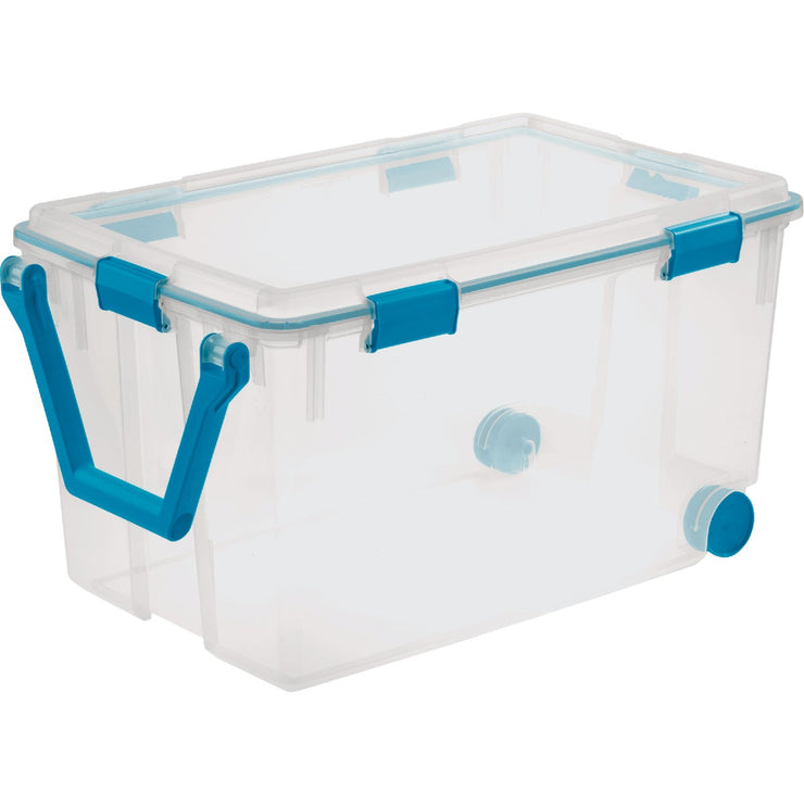 Image of Sterilite 120 Qt./114 Ltr. Blue Aquarium Wheeled Gasket Box