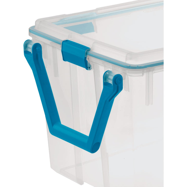 Image of Sterilite 120 Qt./114 Ltr. Blue Aquarium Wheeled Gasket Box