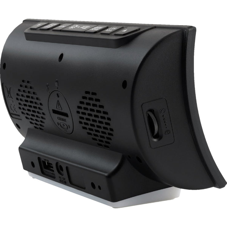 Image of La Crosse Technology Curved LED Alarm Clock with Radio & USB Charging Port