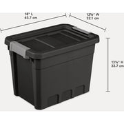 Image of Sterilite 7.5 Gal./28L Black Stacker Tote