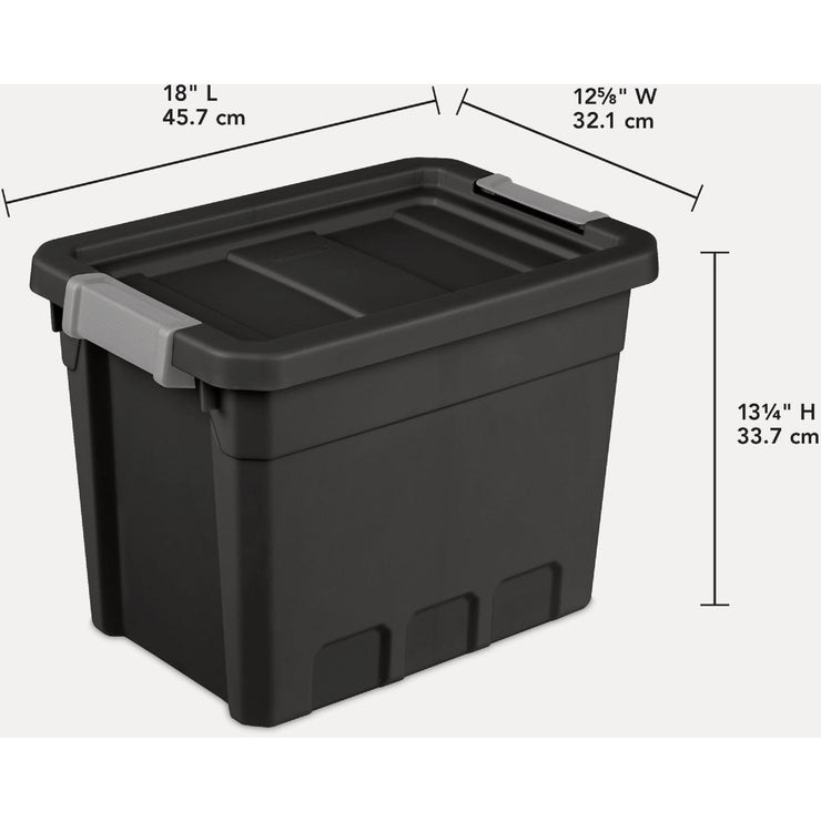 Image of Sterilite 7.5 Gal./28L Black Stacker Tote