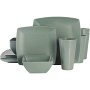 Image of Gibson Home Grayson Gray Square Dinnerware Set (12-Piece)