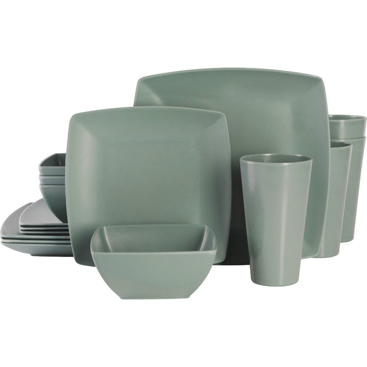 Image of Gibson Home Grayson Gray Square Dinnerware Set (12-Piece)