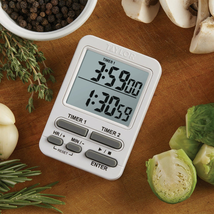Image of Taylor Dual Event Digital Timer With Clock