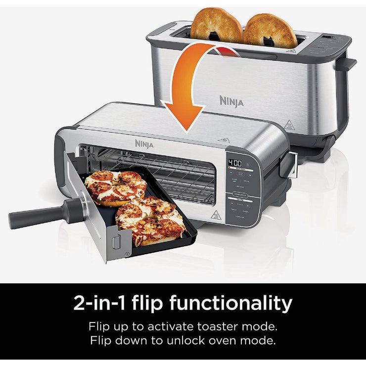 Image of Ninja Foodi 2-Slice Stainless Steel 2-In-1 Flip Toaster