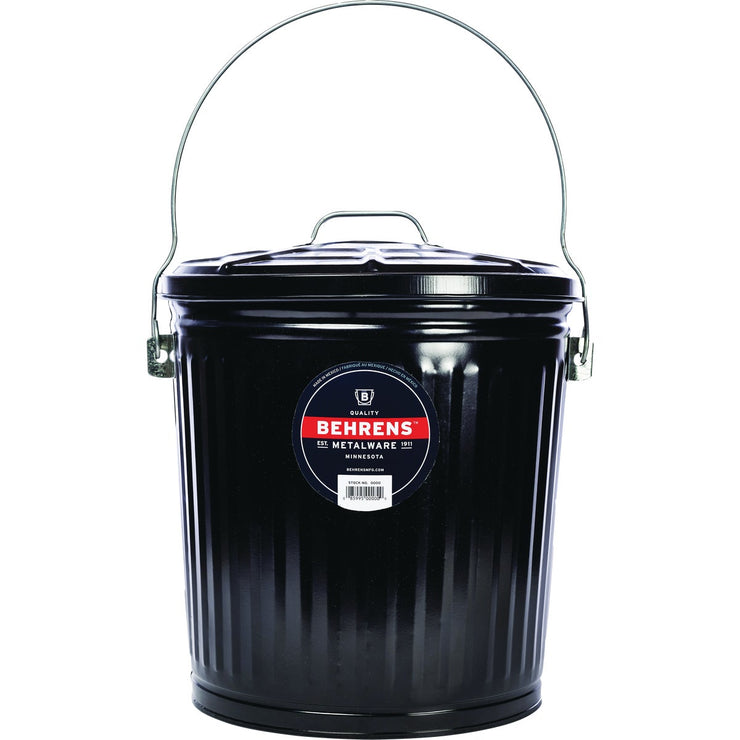 Image of Behrens 7.5 Gal. Black Galvanized Steel Ash Pail