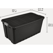 Image of Sterilite 50 Gal./189L Black Stacker Tote