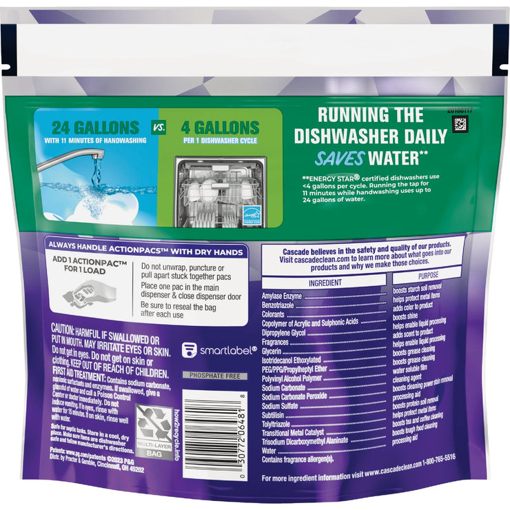 Image of  Cascade Platinum Plus Action Pacs Dishwasher Detergent (11-Count)
