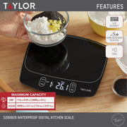 Image of Taylor 11 Lb. Capacity Waterproof Digital Kitchen Scale