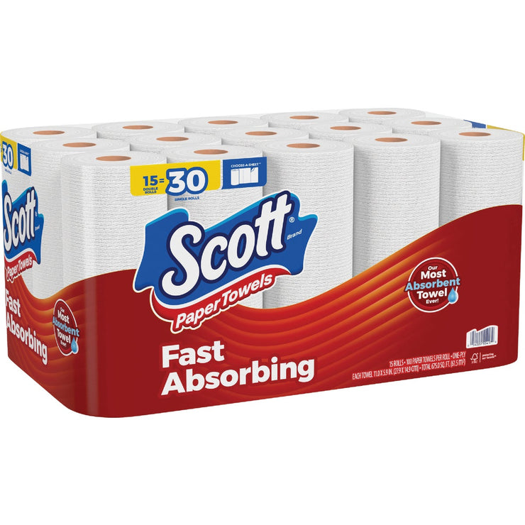 Image of Scott Choose-A-Sheet Paper Towels (15-Double Rolls)
