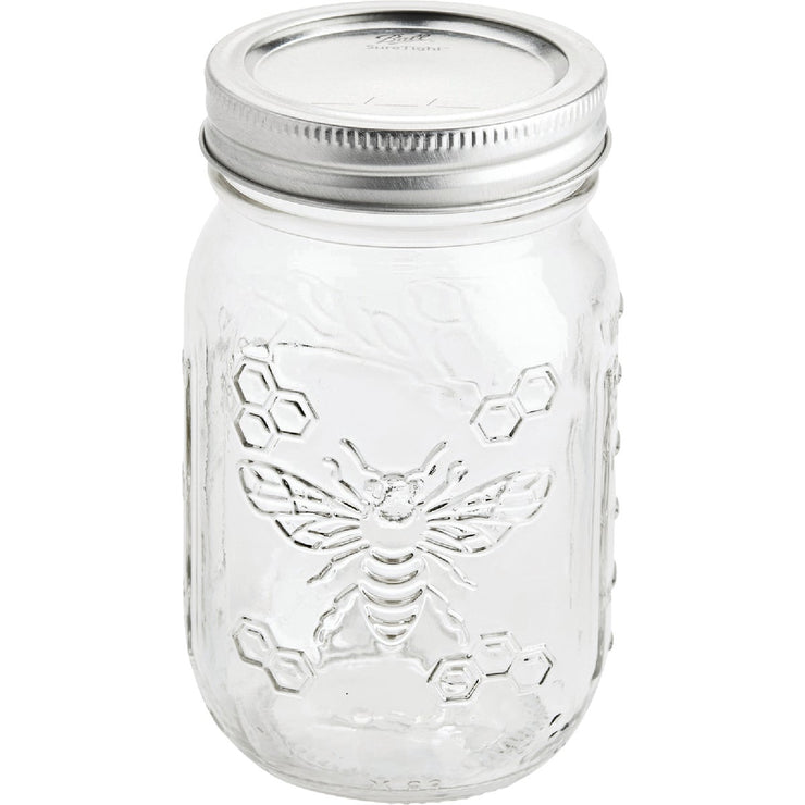 Image of Ball 16 Oz. Regular Mouth Honeybee Jar (4-Pack)