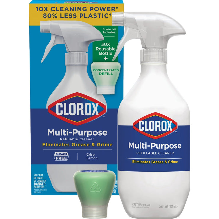 Image of Clorox Crisp Lemon Multi-Surface All-Purpose Cleaning Spray System Starter Kit