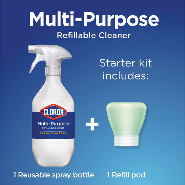 Image of Clorox Crisp Lemon Multi-Surface All-Purpose Cleaning Spray System Starter Kit