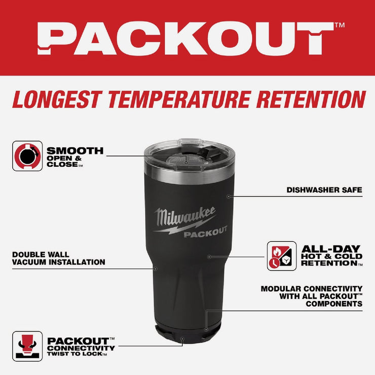 Image of Milwaukee PackOut 30 Oz. Black Insulated Tumbler
