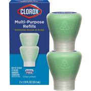 Image of Clorox Crisp Lemon Multi-Surface All-Purpose Cleaning Spray System Starter Kit Refill (2-Count)