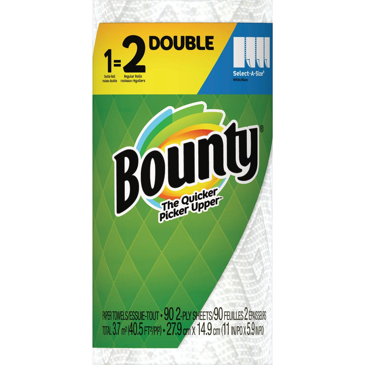 Image of Bounty Select-A-Size Paper Towels, 1 Double Roll, White, 90 Sheets Per Roll