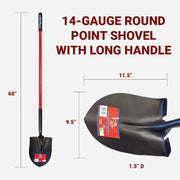 Image of Bully Tools 50 In. Fiberglass Handle Round Point Shovel