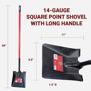 Image of Bully Tools 50 In. Fiberglass Handle Square Point Shovel