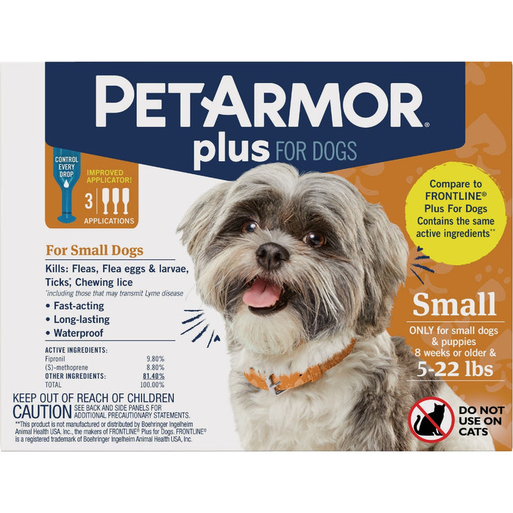 Image of PetArmor Plus For Dogs 5 to 22 Lb. Flea & Tick Topical Treatment (3-Pack)