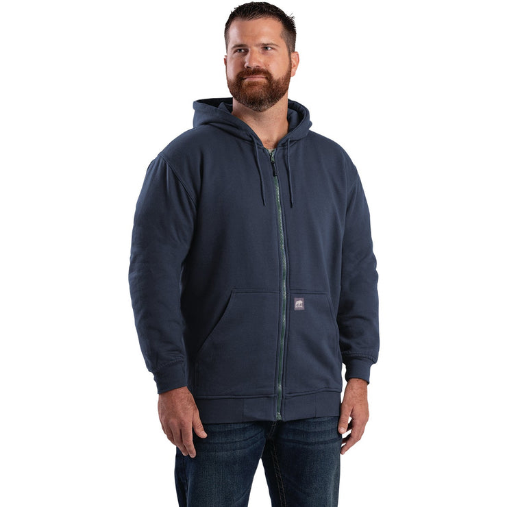Image of Berne Heritage XL Navy Thermal-Lined Full-Zip Hooded Sweatshirt