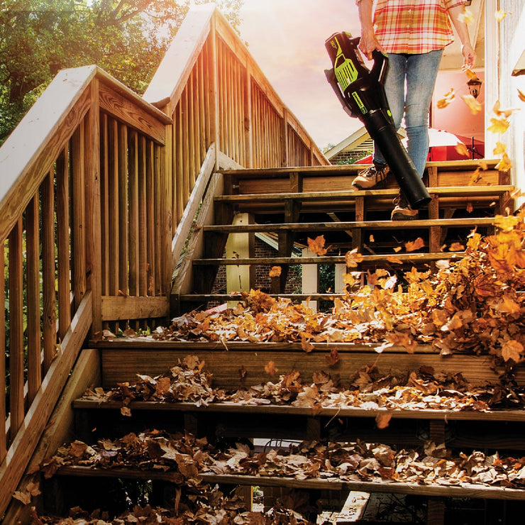Image of Greenworks 80V 730 CFM 170 MPH Handheld Leaf Blower with 2.5 Ah Battery & Rapid Charger