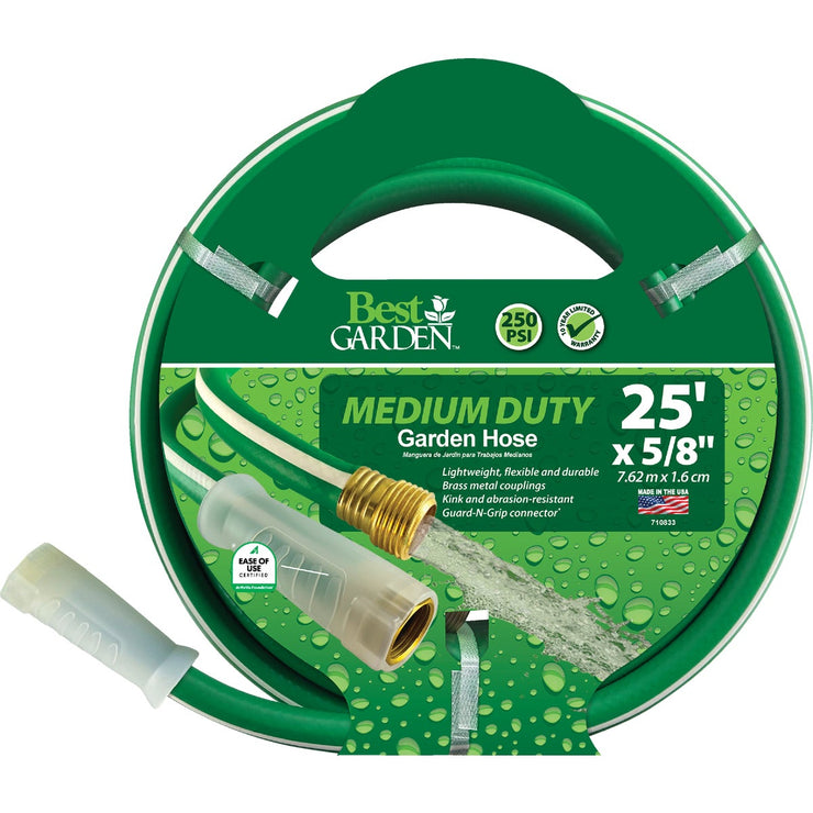 Image of Best Garden 5/8 In. Dia. x 25 Ft. L. Medium-Duty Vinyl Garden Hose W/Guard-N-Grip