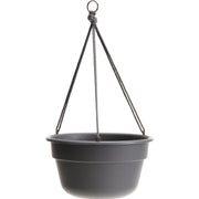 Image of Bloem Dura Cotta 12 In. Plastic Charcoal Hanging Plant Basket