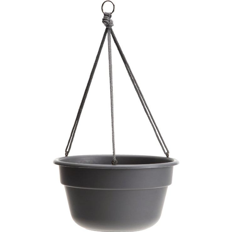 Image of Bloem Dura Cotta 12 In. Plastic Charcoal Hanging Plant Basket