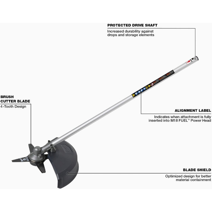 Image of Milwaukee M18 FUEL Brush Cutter Attachment for QUIK-LOK Attachment System