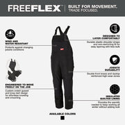Image of Milwaukee FREEFLEX Men's Medium Black Insulated Bib Overalls
