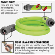 Image of Flexzilla SwivelGrip 5/8 In. Dia. x 5 Ft. L. Drinking Water Safe Lead-In Hose with Male & Female Couplings