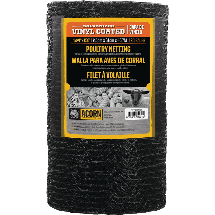 Image of Acorn 1 In. x 24 In. H. x 150 Ft. L. Hexagonal  Vinyl-Coated Wire Poultry Netting
