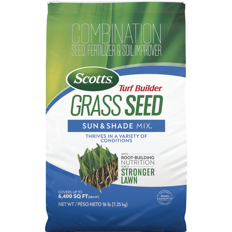 Image of Scotts Turf Builder 16 Lb. 1330 Sq. Ft. Sun & Shade Mix Grass Seed, Fertilizer, and Soil Improver Combination