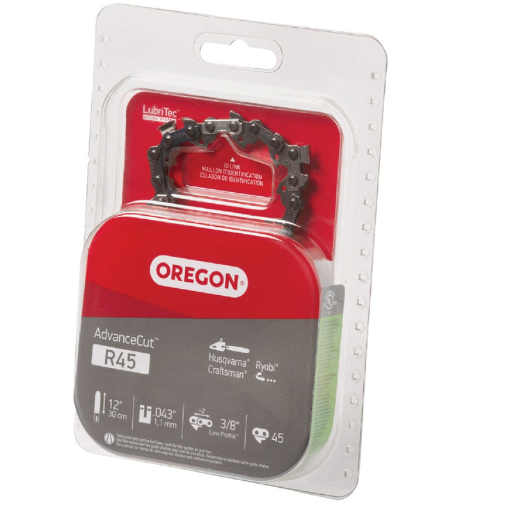 Image of Oregon R45 AdvanceCut Chainsaw Chain for 12-Inch Bar -45 Drive Links  fits Echo, Makita, Craftsman, Husqvarna, Ryobi and more