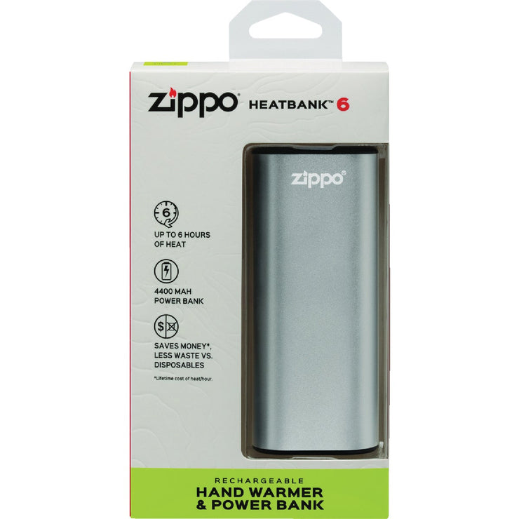 Image of Zippo Heatbank 6 Silver Rechargeable Hand Warmer