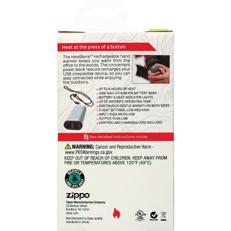 Image of Zippo Heatbank 6 Silver Rechargeable Hand Warmer