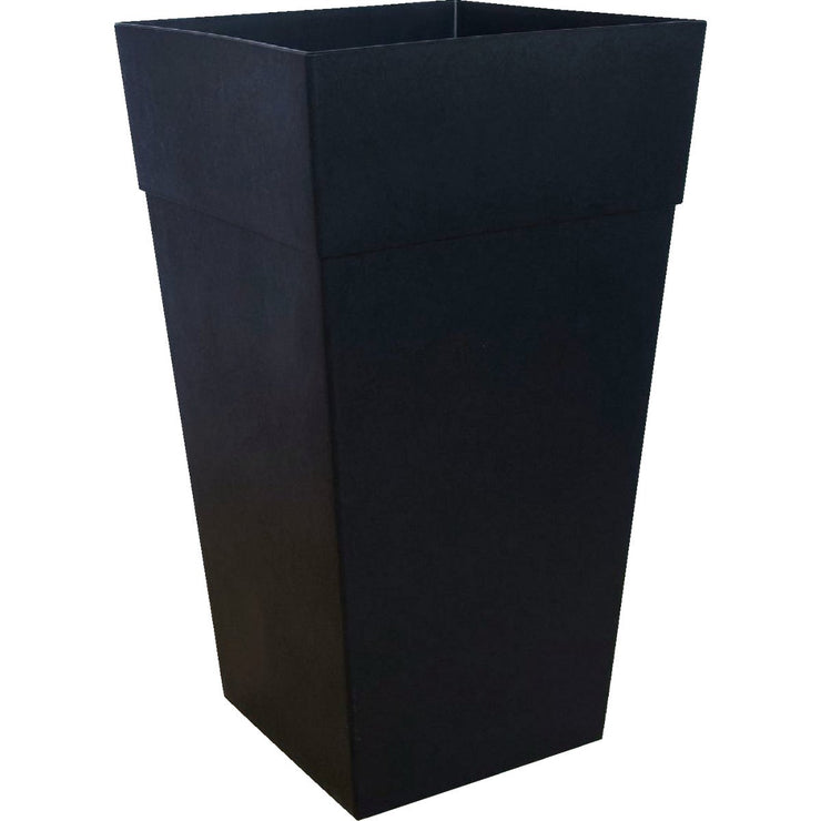Image of Bloem Finley 25 In. Tall Square Recycled Ocean Plastic Black Planter