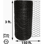 Image of Acorn 1 In. x 36 In. H. x 150 Ft. L. Hexagonal  Vinyl-Coated Wire Poultry Netting