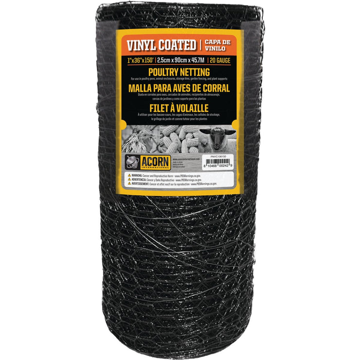Image of Acorn 1 In. x 36 In. H. x 150 Ft. L. Hexagonal  Vinyl-Coated Wire Poultry Netting